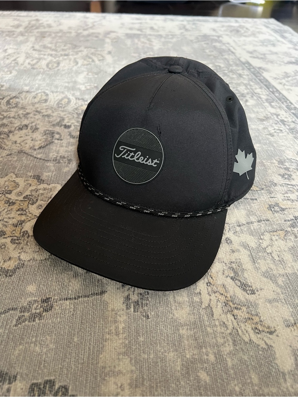 Titleist Black Golf Cap with Rope Accent
